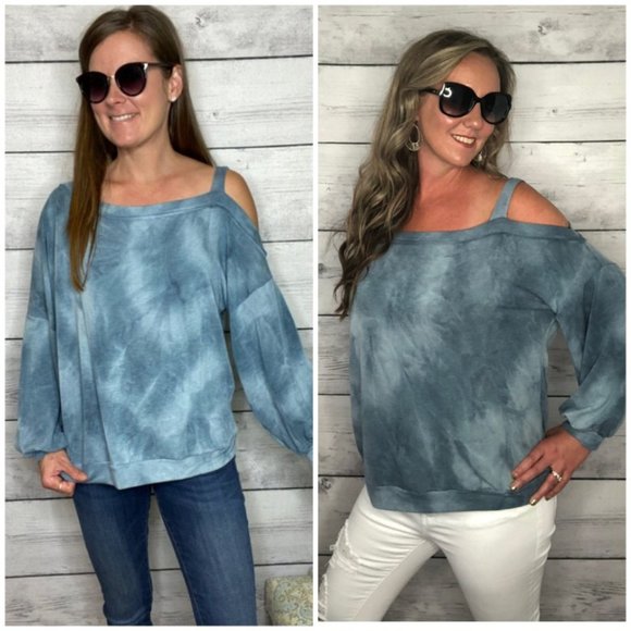 CY Fashion Tops - Blue Tie Dye Top